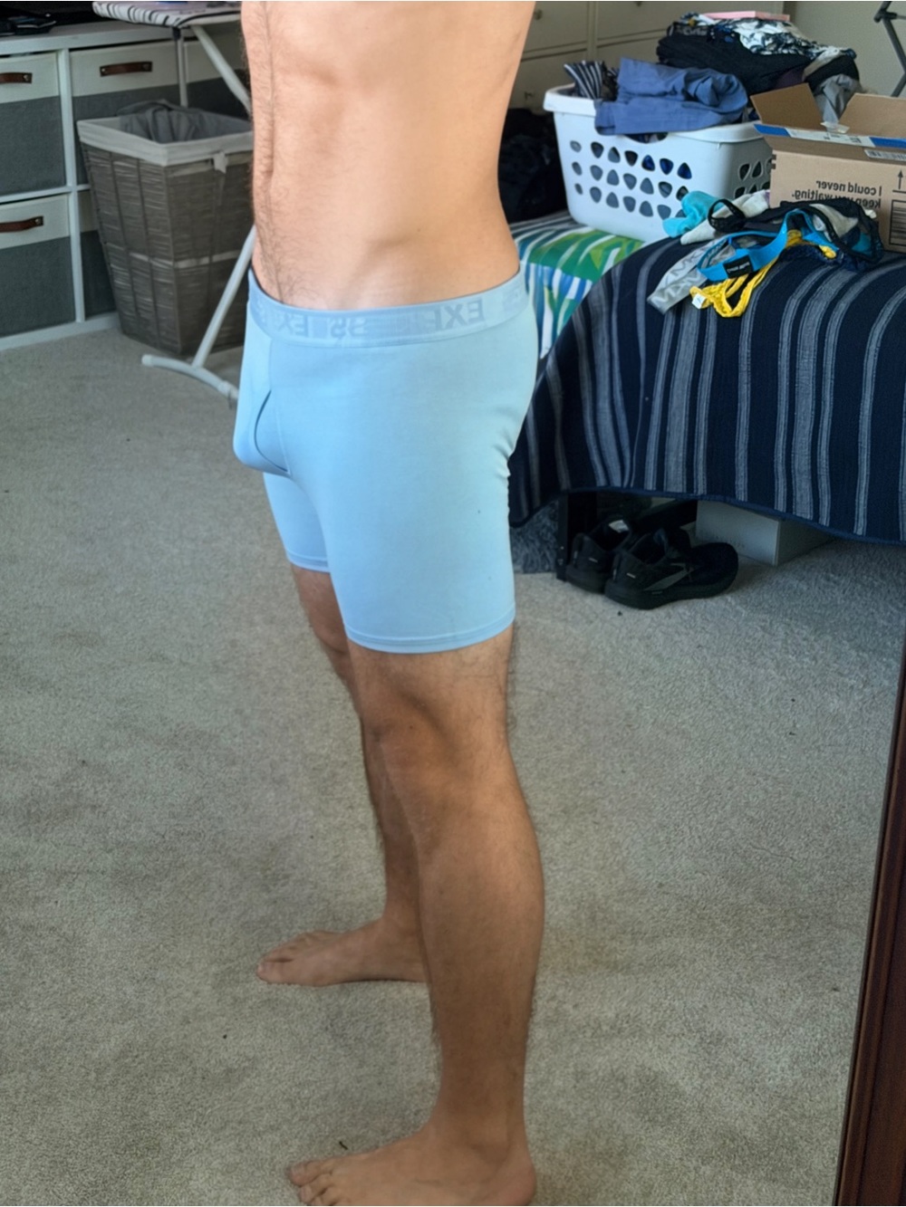 Men's Express Light Blue Performance Boxer Briefs XL